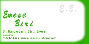 emese biri business card